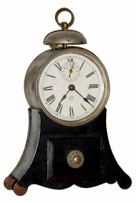 C.1868, Ansonia Clock Co., BANK ALARM, in generally good condition. — Antique Clocks Price Guide