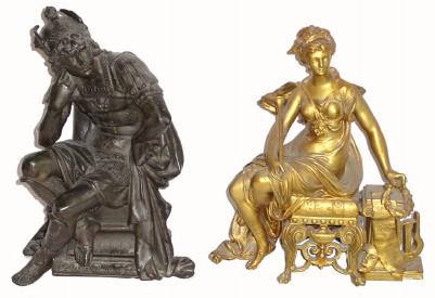 C.1890, (Lot of 2) Ansonia Clock Toppers, — Antique Clocks Price Guide