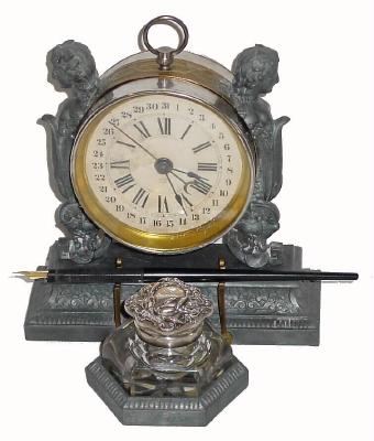 C.1883, Ansonia LILY INK, time and calendar, in generally good, as-found condition, — Antique Clocks Price Guide