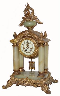 C.1900, Wm. L. Gilbert, TUSCAN, mantel regulator, in dirty, as-found condition. — Antique Clocks Price Guide