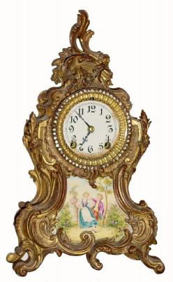 C.1900, Ansonia, TRIANON, gilt cast metal clock in the French style and in generally good restored condition. — Antique Clocks Price Guide