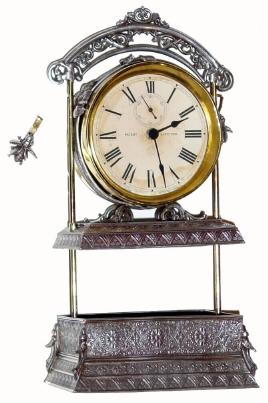 C.1900, Ansonia, Rare Secret Jewelry Box clock combination, in good original condition, — Antique Clocks Price Guide
