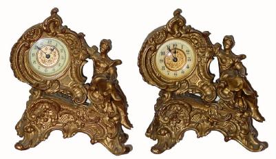 C.1904, (Lot of 2) Ansonia GLADYS novelty clocks, — Antique Clocks Price Guide