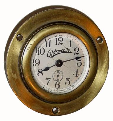 C.1915, Ansonia, "Automobile No. 3, Flush", with original Oldsmobile dial, — Antique Clocks Price Guide