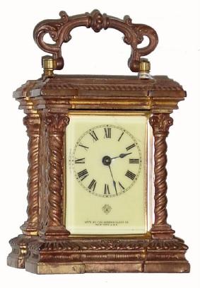 C.1905, Ansonia, BON TON Carriage clock in fair to good condition. — Antique Clocks Price Guide