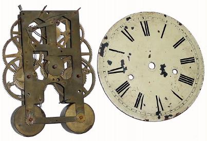 C.1855, German copy of American-style 8-day fusee shelf clock movement. — Antique Clocks Price Guide