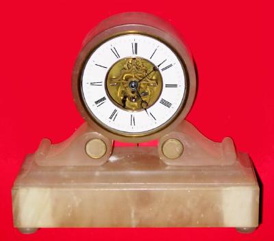 C.1890, French, Japy Freres, Marble mantel timepiece with skeletonized movement, — Antique Clocks Price Guide