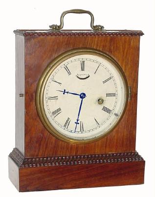 C.1850, Chauncey Jerome, Rosewood ripple molded shelf clock, with original carry handle on top, and in very good condition. — Antique Clocks Price Guide