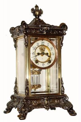 C.1914, Ansonia, ELYSIAN, 4-Glass, crystal regulator in nice restored condition. — Antique Clocks Price Guide