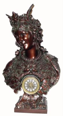 C.1890, French TIME is MONEY figural clock in excellent restored condition. — Antique Clocks Price Guide