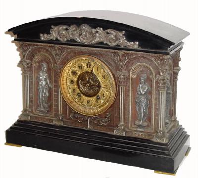 C.1895, Ansonia GEORGIA enameled iron and spelter mantle clock in very good "as-found: condition. — Antique Clocks Price Guide