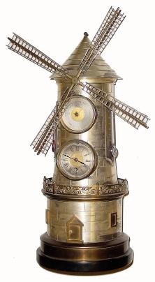 C.1880, French "Windmill", from the Industrial Series of animated clocks, in very good original condition. — Antique Clocks Price Guide