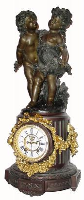 C.1904, Ansonia "FLORIDA and GROUP 1089"(Cherubs), in good condition, with restoration. — Antique Clocks Price Guide