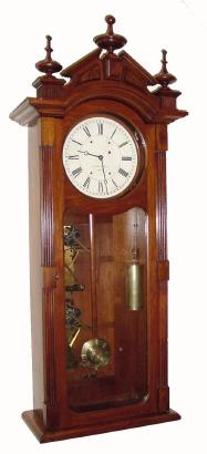 C.1895, E. Howard and Co., Boston, Watchman's Clock, walnut, weight driven, and except for the missing case bottom and recorders, in very good original condition. — Antique Clocks Price Guide