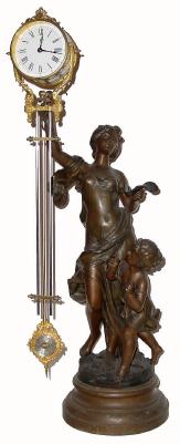 C.1885, French, Bronzed Spelter Swinging Mystery timepiece in very good condition. — Antique Clocks Price Guide