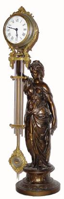 C.1880, French, Bronzed Spelter Swinging Mystery timepiece, DIANA, in excellent restored condition. — Antique Clocks Price Guide