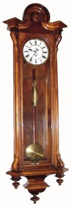 C.1900, Austrian, J. Salfer, 30-Day 1-wt, walnut timepiece. — Antique Clocks Price Guide
