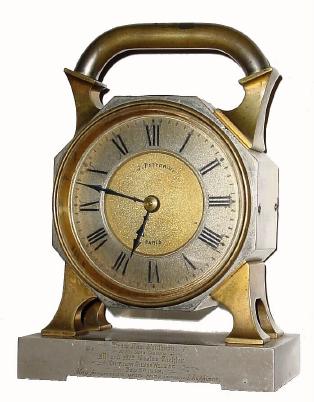 C,1883 (dated), French, Industrial Series, "LOCK", timepiece, with a compass at top. — Antique Clocks Price Guide