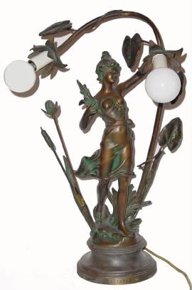 C.1910, Ansonia, ELECTROLIER No. 8 "Lotus", in nice restored condition. — Antique Clocks Price Guide