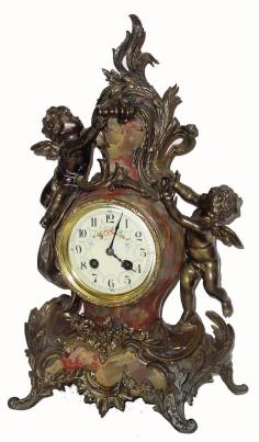 C.1900, French Criterion, spelter and marble mantel clock in very good original condition. — Antique Clocks Price Guide
