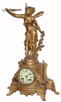 C.1904, Ansonia OLYMPIA and CHLORIS, figural clock in generally good condition. — Antique Clocks Price Guide