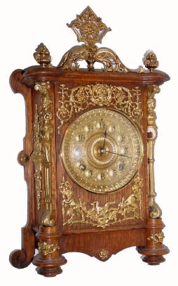 C.1895, Ansonia CABINET B, in oak with original finish and in excellent condition — Antique Clocks Price Guide