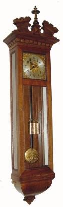 C.1900, Austrian, 3-Wt Grand Sonnerie wall clock with meter (seconds) pendulum. — Antique Clocks Price Guide
