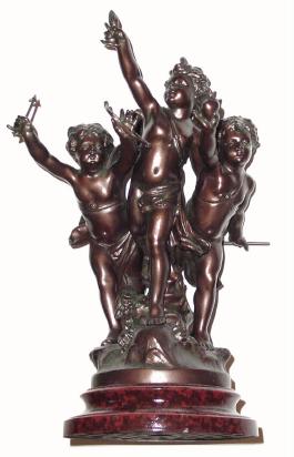 C.1890, French, Bronzed Spelter Mantel decoration, — Antique Clocks Price Guide
