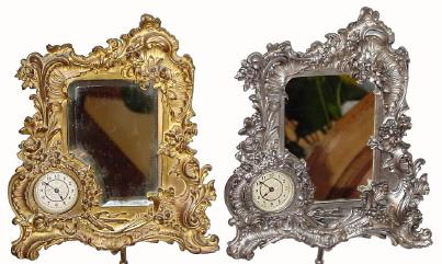 C.1890, Ansonia, (Lot of 2) "EMPIRE" novelty clocks with mirrors. — Antique Clocks Price Guide