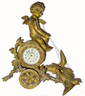 C.1905, New Haven Clock Co., CHARIOT, in very good original condition. — Antique Clocks Price Guide