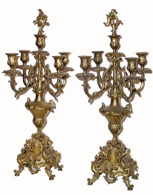C.1885, French, Pair of Bronze Candelabra in very good original condition. — Antique Clocks Price Guide