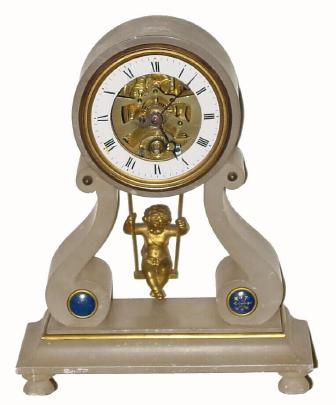 C.1890, French, Swinging Doll Timepiece in good original condition. — Antique Clocks Price Guide