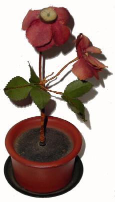C.1955, German, A. Schmid-Schlenker Jr. Uhrenfabrik, novelty flower pot clock, — Antique Clocks Price Guide