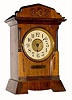C.1915, German, Walnut Cased Shelf alarm clock with brass slide shut off on front of the case.
