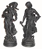 C.1904, Ansonia No. 1088 "SUMMER and WINTER" Figure set in good original condition.