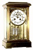 C.1900, French, 8-day time/strike crystal regulator, with open escapement on the sunken porcelain dial.