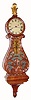 C.1975, Repro LYRE Clock, in good condition. Although not of Campos quality, this is still a pretty good mahogany lyre.