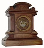 C.1885, Ansonia, MARBELITE No. 8, in restored condition, with original hard rubber dial and open escapement, now MISSING RUBBER DIAL CENTER.