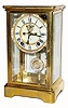 C.1910, Ansonia CRYSTAL, 4-glass mantel regulator in excellent original condition.