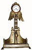 C.1905, German, Junghans, 8-Day Swinging arm clock, an unusual model on a brass stand with onyx base,
