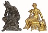 C.1890, (Lot of 2) Ansonia Clock Toppers, 