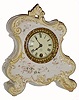 C.1895, Ansonia, "Porcelain H", 8-Day time only mantel clock in good original condition.