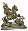 C.1905, Ansonia, Boar Hunter, clock top garniture in good original condition 
