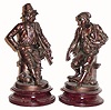 C.1900, Ansonia, Pair of Garniture Statues, No. 1101, The Italians, in good restored condition. 