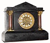 C.1895, Ansonia BRAZILIAN, black marble mantel clock in generally good condition.