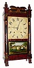 C.1835, E. and G. W. Bartholomew, Bristol, Conn., 30-hour time/strike wood movement shelf clock, short drop.
