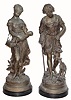 C.1900, Ansonia No. 1059 Statue Set "The Harvester, in original condition, the finish worn mostly to metal.