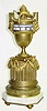 C.1880, French, Annular Dial Clock, a classic urn, a snake entwined around the tip,
