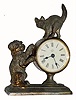 C.1880, Ansonia DUET, small cast novelty with dog and cat and in very good original condition.