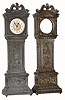 C.1906, Ansonia (Lot of 2) GRANDFATHER mini tall clocks,